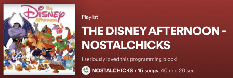 THE DISNEY AFTERNOON PLAYLIST