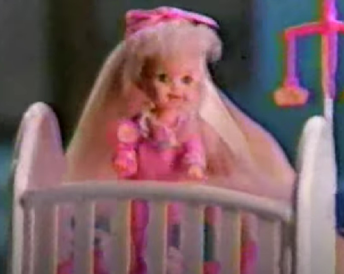 1996 BARBIE BEDTIME FUN KELLY TV COMMERCIAL