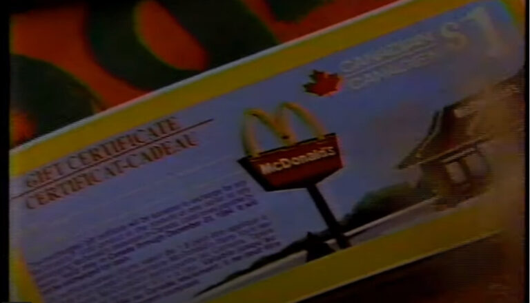 MCDONALD’S – GIFT CERTIFICATE (1991)