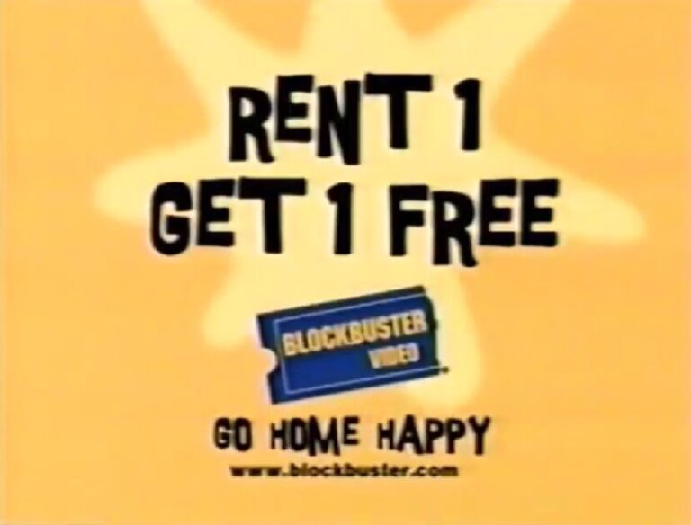 1998 BLOCKBUSTER VIDEO COMMERCIAL – RENT 1 GET 1 FREE